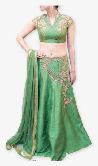 Pista Green Bridal Lehenga - Silk
