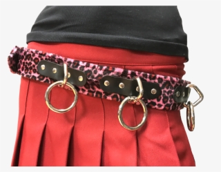 Pink Leopard Print Large Bondage Ring Heavy Duty Leather - Shoulder Bag
