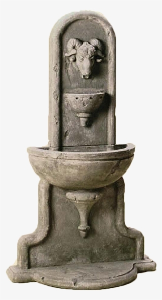 The Ram Wall Outdoor Water Fountain Features Water - Antique