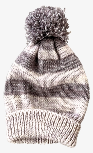 Grey Pom Pom Hat