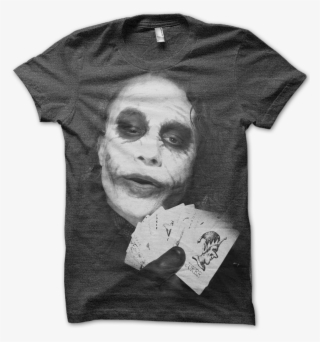 Joker Face T-shirt - Joker Heath Ledger B&w