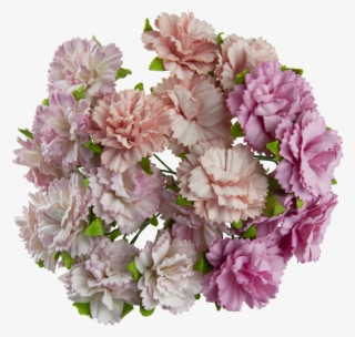 20 Mixed Pink Mulberry Paper Carnation Flowers - Goździki