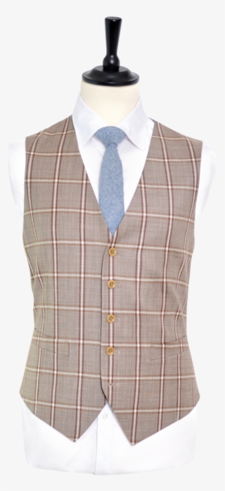 Two Shades Of Brown Window Pane Suit - Formal Wear