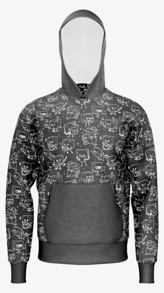 Black Hoodie With White Pattern