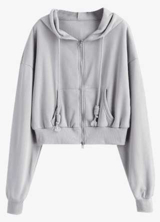 Zip Up Fleece Lined Oversized Hoodie - Sweater