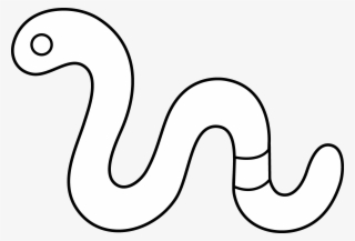 Cute Worm Line Art - Earthworm Icon White Png