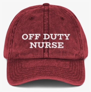 Vintage Off Duty Nurse Cap - Baseball Cap