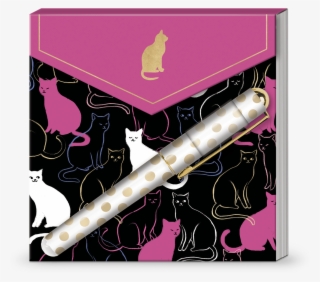 Cat Silhouette Matchbook Note Pad With Pen - Piccolo