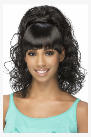 Vivica Fox Synthetic Drawstring Two In One Bang & Pony - Deep Wave Ponytail With Chinese Bang