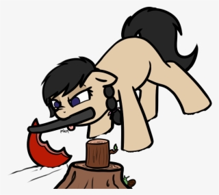 Neuro, Axe, Braid, Earth Pony, Female, Log, Mare, Mlem, - Cartoon