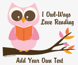 Custom Reading Owl Pink Banner - Cute Owl Reading