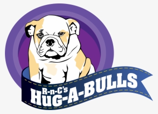 R N C's Hug A Bulls Logo - White English Bulldog