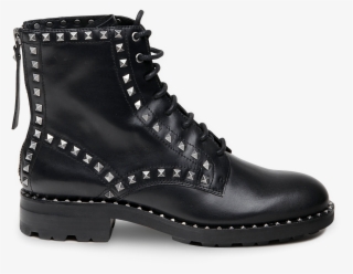 Black Wolf Leather Studded Flat Boots - Under Armour Combat Shoes