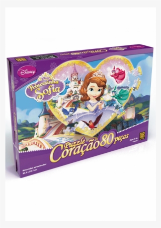 Tem - Puzzle 80 Peças Coração Princesinha Sofia