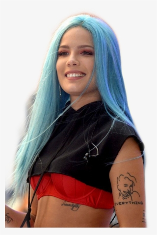 Halsey Sticker - Halsey Long Blue Hair