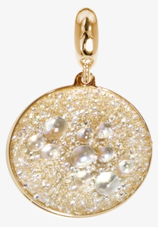 Golden Charm With Surface Galuchat Swarovski Aurora - Locket