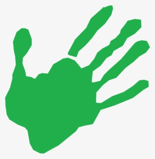 Drawing Logo Thumb Hand Symbol - Transparent Background Green Handprint