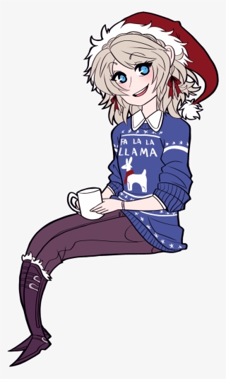 “ It's Ya Girl Luna In An Ugly Christmas Sweater - Anime Christmas Sweater Drawing