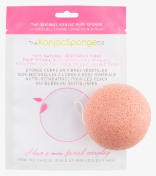 Konjac Facial Puff Sponge With Pink French Clay