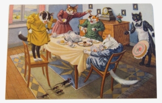 Alfred Mainzer Dressed Cats Postcard Max Kunzli Illustrated - Cat