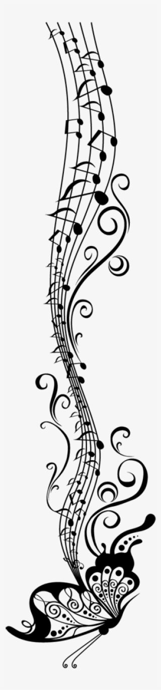 Vinilo Decorativo Mariposa Musical - Butterfly Patterns