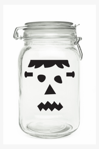 Frankenstein Face Mason Jar - Frankenstein Mouth Clipart