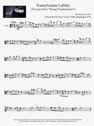 Transylvanian Lullaby For Viola - Sheet Music