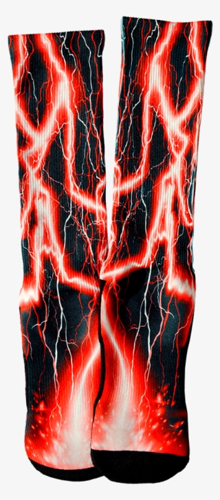 Red Lightning Crew Socks - Illustration