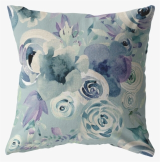 Dusty Blue Watercolor Throw Pillow