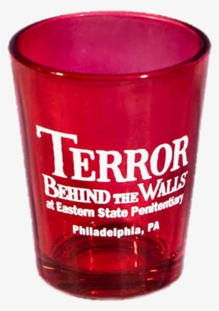 Terror Behind The Walls Red Shot Glass Eastern State - Eastern State Penitentiary