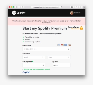 Spotify Premium Trial Ineligible - Targetprocess 3