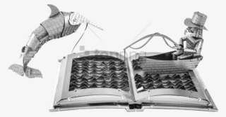 Free Png Metal Eath The Old Man And The Sea Book Sculpture - Metal Earth Old Man