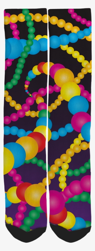 Mardi Gras Beads Crew Socks - Decoration
