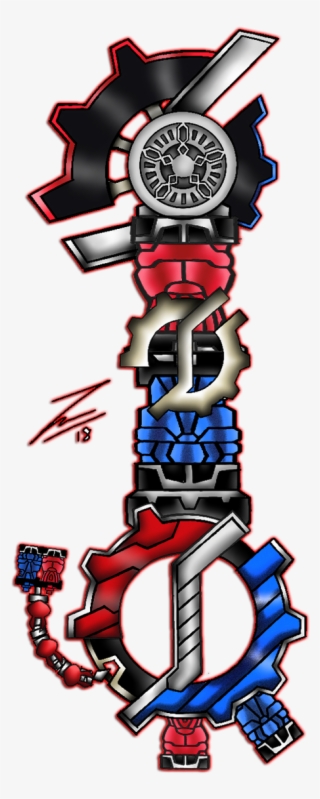 Exusiasword Build The One Or Steel Moonsault The Keyblade - Kamen Rider Build Keyblade