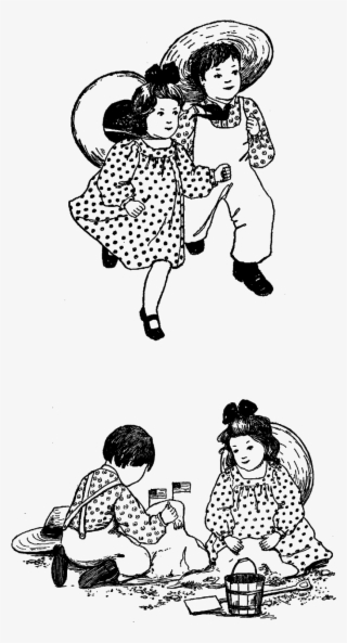 Playing Children Crafting Transfer Clipart Download - Illustration