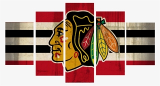 Hd Printed Chicago Blackhawks Hockey Logo 5 Pieces