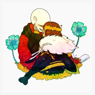 Underfell Sans X Frisk, Undertale Au, Sans Frisk, Flowerfell - Happy Flowerfell Sans