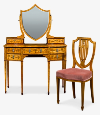 Sheraton Revival Satinwood Dressing Table And Chair - Dressing Table Sheraton