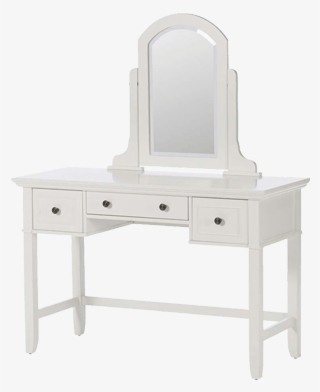 White Dressing Table With Mirror And Wide Table - Table