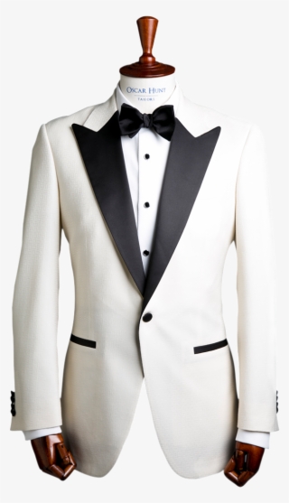 White Jacquard Dinner Jacket - Oscar Suit White