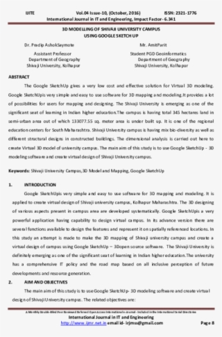 3d Modelling Of Shivaji University Campus Using Google - 'woman Composer': Page Two