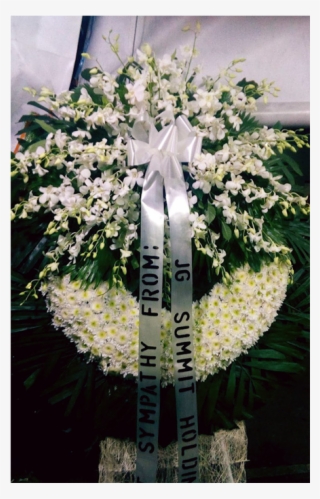 Funeral Flowers Round Medium Stand Arrangement - Round Flower Stand For Funerals