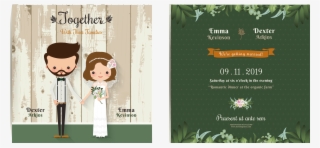 Vector Arch Border - Cartoon Wedding Vector Invitation