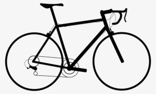 Clipart Black And White Drawing Bicycle Cyclist - Cartoon Bike Transparent Background