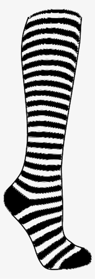 Black And White Knee High Socks - Black And White Sock Clipart