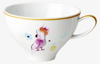 Porcelain Teacup With Cockatoo Print By Rice Dk - Cup