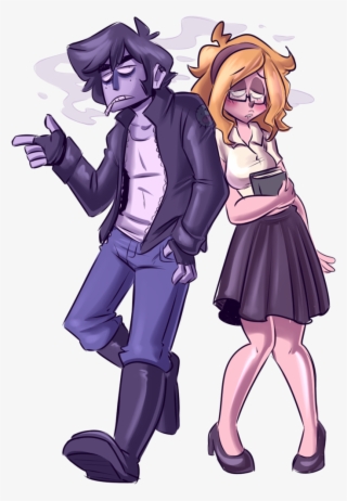 Anime Boy Clipart Nerdy - Nerd Girl And Bad Boy