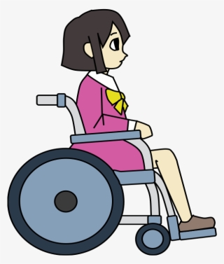 Medium Image - Girls Wheel Chair Cartoon