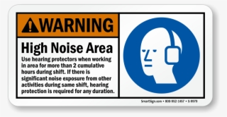 High Noise Area Ansi Warning Sign - Noise Warning Sign