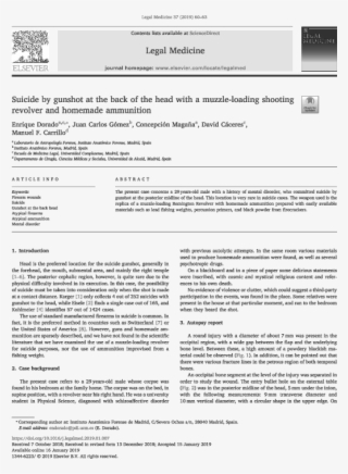 Suicide By Gunshot At The Back Of The Head With A Muzzle-loading